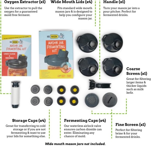 Mason Jar Fermenting Kit🥒🥕🫑🧅 - Picture 3 of 12